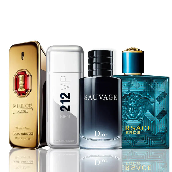 Промо комплект с 4 парфюма | One Million Royal + 212 Vip + Sauvage Dior + Versace Eros 100ML