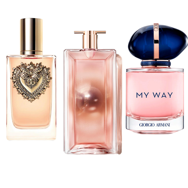 Промо комплект с 3 парфюма | Dolce & Gabanna Devotion, My Way Giorgio Armani, Lancôme Idôle 100ml
