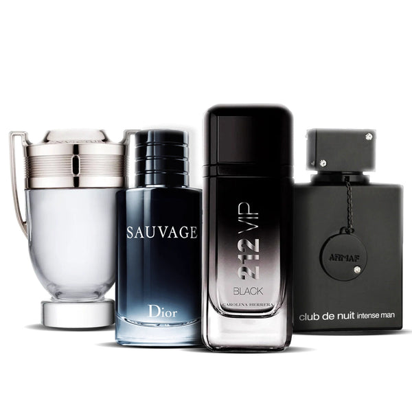 Промо комплект с 4 парфюма | Invictus + Sauvage Dior + 212 VIP Black + Club de Nuit 100ML