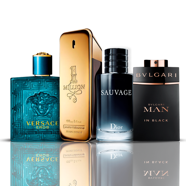 Промо комплект с 4 парфюма | Eros Versace + One Million Paco Rabanne + Bvlgari Man in Black + Sauvage Dior 100ML