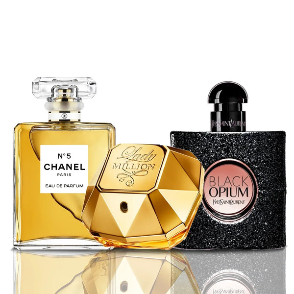 Промо комплект с 3 парфюма | Chanel N5 + Lady Million + Black Opium