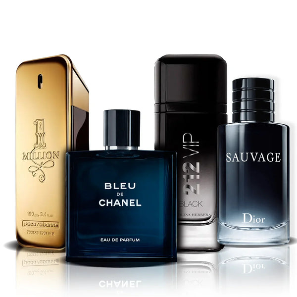 Промо комплект с 4 парфюма | One Million, Bleu de Chanel, 212 Vip Black y Sauvage (100ml)