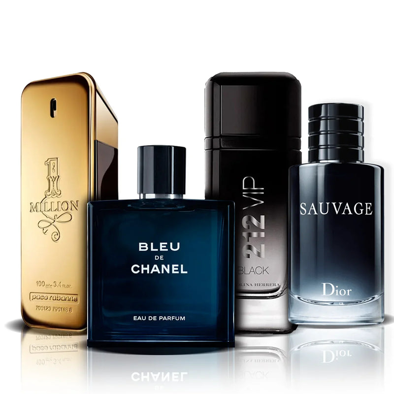Промо комплект с 4 парфюма | One Million, Bleu de Chanel, 212 Vip Black y Sauvage (100ml)