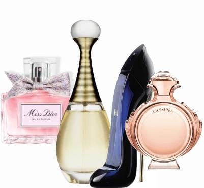 Промо комплект с 4 парфюма | Miss Dior + J'adore + Good Girl + Olympéa - 100ml