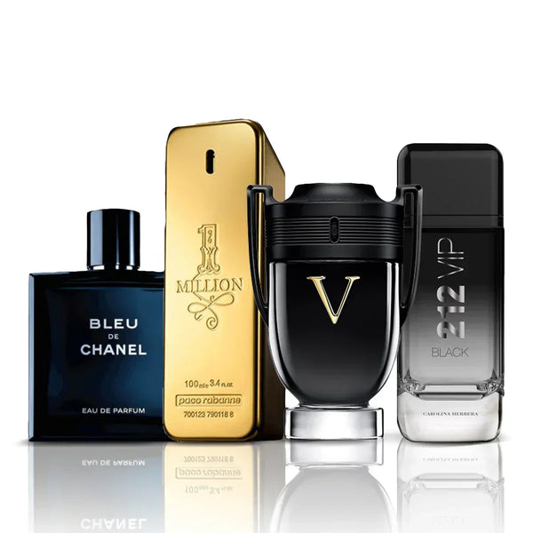 Промо комплект с 4 парфюма | Invictus Victory + One Million + Bleu de Chanel + 212 Vip Black